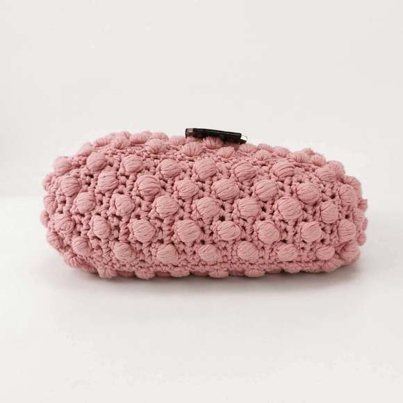 Fendi Mamma Baguette Bag Pink Crochet Shoulder Bag - Picture 5 of 11